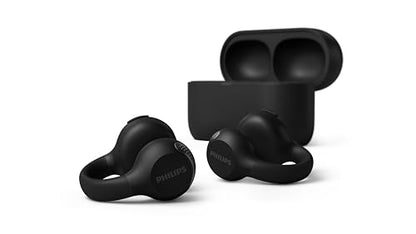 Philips Q2000 Ear-Cuff Style True Wireless Bluetooth Earbuds - 28 Hours Play Time, Clear Calls, Multipoint Connectivity, IPX4 Sweat-Resistant, Black