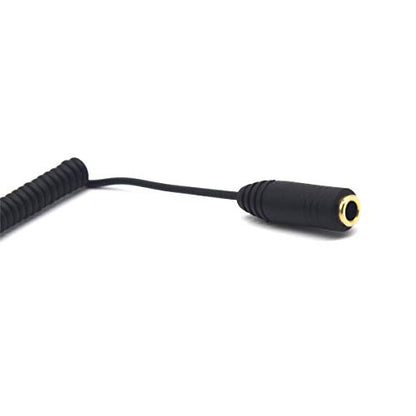 3.5mm TRS Stereo Extension Audio Coiled Cable, 2 Pack, 30cm, OD 1.5MM, 90 Degree Angle,1/8" Jack Headphone Aux Spring Spiral Cord