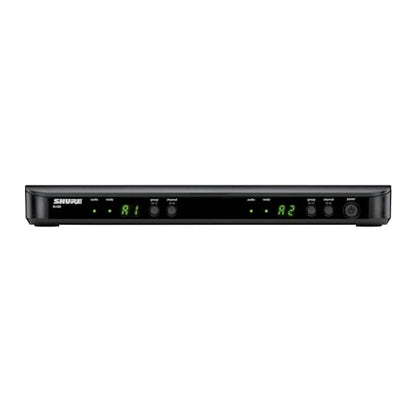 Shure BLX288/B58 Dual-Channel Wireless Audio System J11 Band (596–620 MHz) – BLX88 Receiver, (2) BLX2 Transmitters with Beta 58A Mic, Up to 14 Hr Battery, 300 ft Range | BLX88 Receiver, (2) BLX2 Transmitters with Beta 58A Mic, Up to 14 Hr Battery, 300 ft