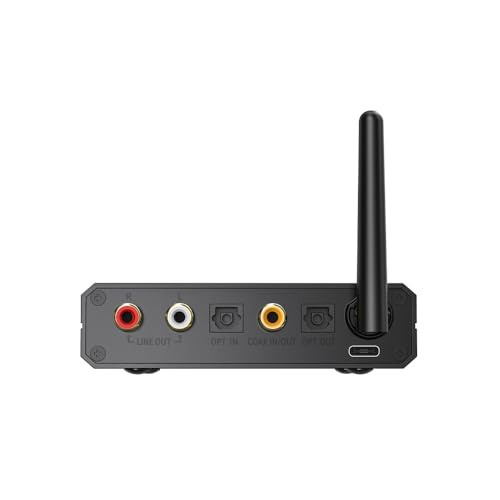 FiiO BR13 HiFi Bluetooth 5.1 Music Receiver Long Range Bluetooth Adapter with USB DAC, LDAC/aptX Low Latency, OLED Display & RCA Optical Coaxial Output for Home Stereo,PC/TV