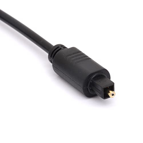 Optical Fiber Cable, 90 Degree Right Angle Digital Audio Toslink Cable | 24 Gold-Plated Optical Audio Cable for AV Receiver Sound Bar,Smart TV,Xbox,PS4,Blu-Ray Players (1 Meter / 3.3 FT) - size: 1 Meter / 3.3 FT