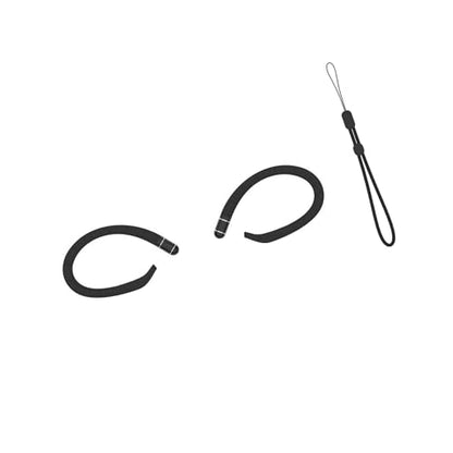 1Pair Silicone Ear Hooks for Buds/Buds 4 Earphone Ear Hook Secures Fit & Antislip Design for Sports and Travel - color: Black