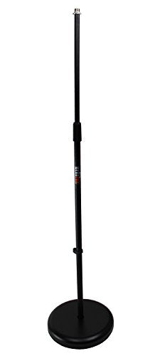 Gearlux Round Base Microphone Stand with Adjustable Height up to 59 Inches - color: 1-Pack, size: Circular Base