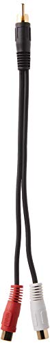 C2G Legrand RCA Male to RCA Female Signal Splitter Cable, Black RCA to RCA Splitter, 6 Inch Audio Stereo Y-Cable, 26 AWG Audio Signal Converter Cable, 1 Count, C2G 03177