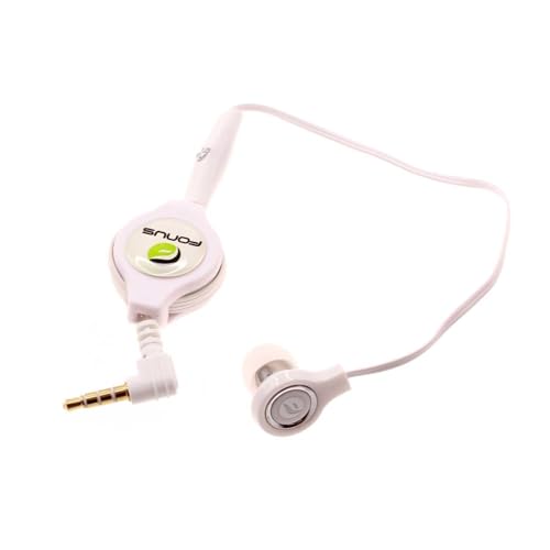 Retractable Mono Earphone Headphone 3.5mm w Mic Compatible with Lenovo Tab Plus 11.5" (2024)/K11 Plus 11.45" (2024)/Tab K10 10.3" (2021), Headset Handsfree Earbud Earpiece Microphone