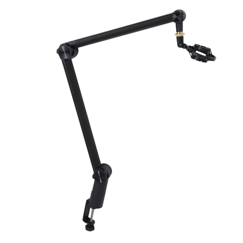Zerone Adjustable Microphone Boom Arm Stand,Full 360 Degrees Rotation Mic Suspension Boom Arm Stand,Cable Management Channels, 3/8 to 5/8 Screw Adapter, Ideal for Podcast Streaming,