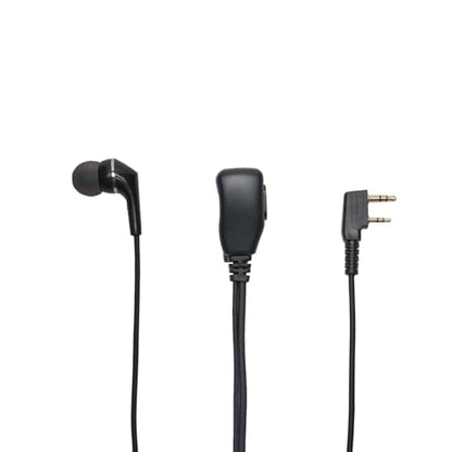 2-Pin in-Ear Earpiece Compatible with Kenwood TK-3107 2-Pack | Inline PTT mic, 360 degree lapel clip, soft silicone eartip, hands-free talk, fits Baofeng UV-5R UV-82 BF-888S
