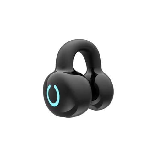 Bluetooth Earphone Single Ear Bone Conduction Earphone Clip Ear Music Noise Cancelling HD Call Sports Gaming Earphone(Single Black) - color: Single Black