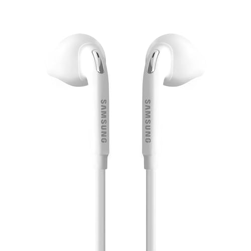 SAMSUNG (2 Pack) OEM Wired 3.5mm White Headset with Microphone, Volume Control, and Call Answer End Button [EO-EG920BW] for SAMSUNG Galaxy S6 Edge+ / S5, Galaxy Note 5/4 / Edge (Bulk Packaging)