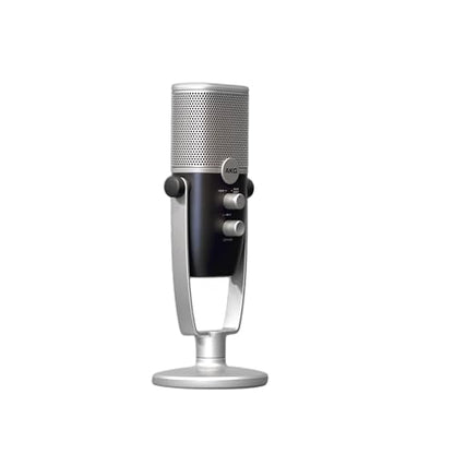 AKG Pro Audio Ara Professional USB-C Condenser Microphone, Dual Pattern Audio Capture Modes for Podcasting, Video Blogging, Gaming and Streaming, Blue & Silver | Dual-pattern USB condenser microphone with 24-bit/96kHz audio for podcasting, gaming and musi