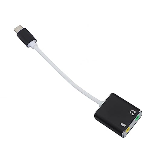 USB C Microphone Adapter, Aluminum Alloy Type C Sound Card, 7.1 Channel Audio Output, Plug and Play, Compact Type to 3.5mm Headphone Jack for Laptop Desktop Gaming