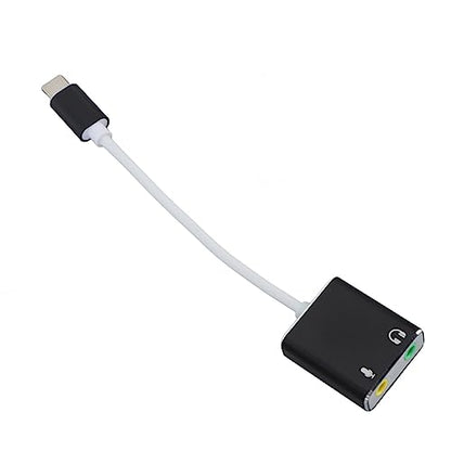 USB C Microphone Adapter, Aluminum Alloy Type C Sound Card, 7.1 Channel Audio Output, Plug and Play, Compact Type to 3.5mm Headphone Jack for Laptop Desktop Gaming