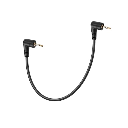 Right Angle 2.5mm Audio Cable，90 Degree 2.5mm Male to 90 Degree Male TS Mono Headset Headphone Audio Cable（0.3M）