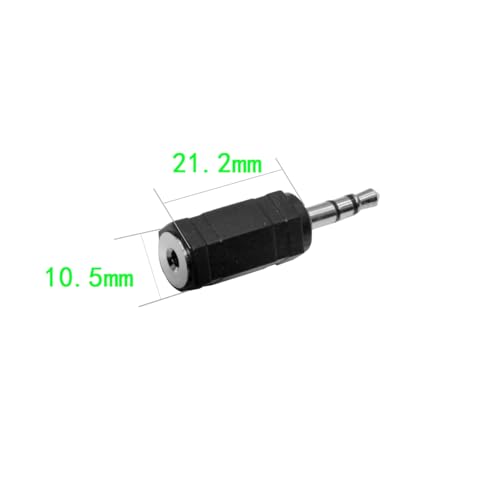 3.5mm to 2.5mm Audio Adapter, Stereo Male to Female Converter, 3-Pack, Black