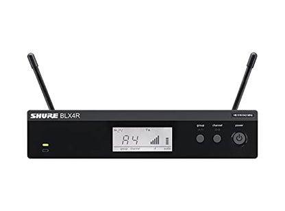 Shure BLX4R Rack-Mount Wireless Receiver H10 Band (542–572 MHz) – BLX Series Single-Channel Receiver with QuickScan, XLR & 1/4" Outputs, LCD Display, Up to 300 ft Range - style: Rack Mount