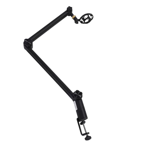 Zerone Adjustable Microphone Boom Arm Stand,Full 360 Degrees Rotation Mic Suspension Boom Arm Stand,Cable Management Channels, 3/8 to 5/8 Screw Adapter, Ideal for Podcast Streaming,