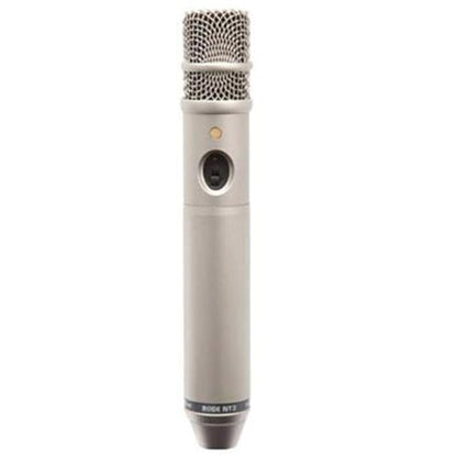 Rode NT3 Medium-Diaphragm Condenser Microphone | 3/4 inch condenser transducer with dual power and cardioid pattern for studio, location and instruments