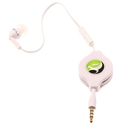 Headphone Retractable Mono Earphone Compatible with Amazon Kindle Fire HDX 7 (2013 Release),HD 7 (2013 Release),8.9 (2012 Release) - 3.5mm w Mic Headset Handsfree Earbud Earpiece J2B