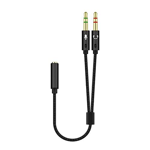 Headset Adapter Y Splitter 3.5mm Cable with Separate Mic and Headphone Connector Mutual Convertors for Gaming Splitter Cable 2 Male 1 Female Adapter 3.5mm Mic