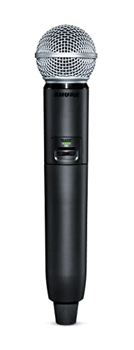 Shure GLXD2+/SM58 Handheld Transmitter with SM58 Vocal Mic Capsule - for use with GLX-D+ Dual Band Digital Wireless Microphone Systems, Receiver Sold Separately (GLXD2+/SM58=-Z3) | Dual Band Technology with SM58 capsule and SB904 battery for vocals, perfo