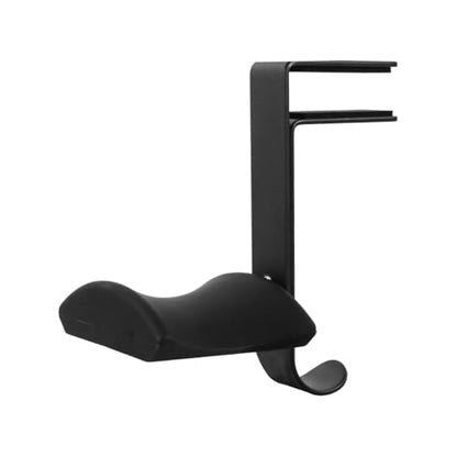 Uonlytech Adjustable Under Desk Headphone Stand Hanger Metal Holder for Headset Durable and Scratch-Resistant Design for Gaming and Office Use - color: Black