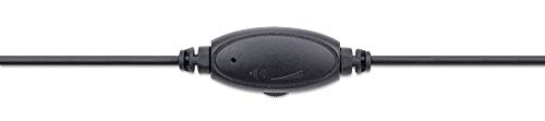 MANHATTAN USB Headset with Mic & 5 ft Cable - Cushion Mono/Single-Sided, On-Ear, in-line Volume Control, Adjustable Headband - for Desktop, Laptop, Computer, 179867 | Wired USB-A earpiece with flexible mic boom, plug-and-play setup, padded fit for calls,