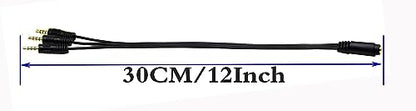 3.5mm Audio Y Splitter Headphone Cable, 3.5mm 1/8" inch Female to 3 Male Headset Mic & Stereo Audio Y Splitter Cable for Smartphone to Soundbox Adapter(30 CM/12 inch) (4-Pole) - color: 4-Pole