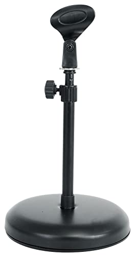 Rockville iStand 7 Adjustable Desktop Stand for iPad/iPhone/Tablet/Phone, 360 Swivel, Mic Clip Included, Perfect for Karaoke, Live Performances, and Presentations | Swappable Mount, Adjustable Height, Includes Mic Clip, 360 Degree Swivel, Desktop, Fits 4.
