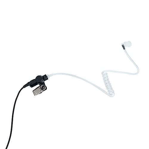 Tube Earpiece Compatible with Motorola Talkabout T260 T600 | 1-pin 2.5mm, acoustic tube, big PTT mic; Compatible with Motorola T100 T280 T460 T800 MR350R MH230R MS350R