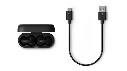 Philips Q2000 Ear-Cuff Style True Wireless Bluetooth Earbuds - 28 Hours Play Time, Clear Calls, Multipoint Connectivity, IPX4 Sweat-Resistant, Black