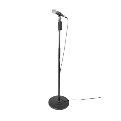 Gator Frameworks 12" Round Base Mic Stand, Height Adjustable (GFW-MIC-1201) | Adjust mic height smoothly with one hand while the weighted base and cable management keep your setup steady and clean. - style: 12" Weighted Base - Deluxe Height Adjust