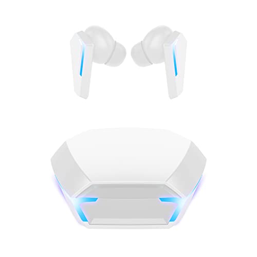NW HANDA M10 Bluetooth Gaming Headphones True Wireless Earbuds with Bluetooth 5.2 HiFi Stereo Sound Microphone Game/Music Mode LED Light 40ms Ultra Low-Latency 24H Playtime Waterproof Earphones - color: White