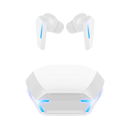 NW HANDA M10 Bluetooth Gaming Headphones True Wireless Earbuds with Bluetooth 5.2 HiFi Stereo Sound Microphone Game/Music Mode LED Light 40ms Ultra Low-Latency 24H Playtime Waterproof Earphones - color: White