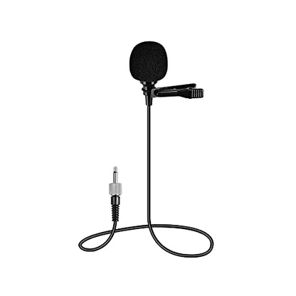 HOTEC Replacement Lapel Microphone with 3.5mm Locking Screw Plug, Unidirectional Mic Replacement Compatible Wireless Bodypack Microphone System