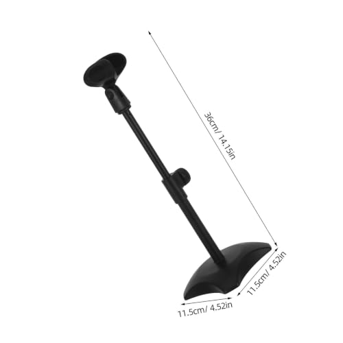 Outanaya Adjustable Microphone Desk Stand for Heavyweight and Handheld Microphones round Base, Portable Mic Holder, Made of Sturdy Abs and Iron, for Professional Studios and Lectures