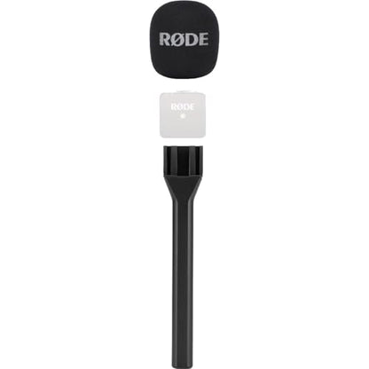RØDE Wireless GO (Gen 3) 2-Person Compact Digital Wireless Microphone System/Recorder | 2.4 GHz, Black Bundle with GO Handheld Mic Adapter + Lavalier Microphone + Furry Windscreen + Cloth (5 Items) - color: Black