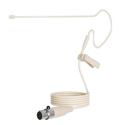 J K Pro Headset Headworn Single Earhook Microphone MIC-J S90 Compatible with Shure Wireless Transmitter