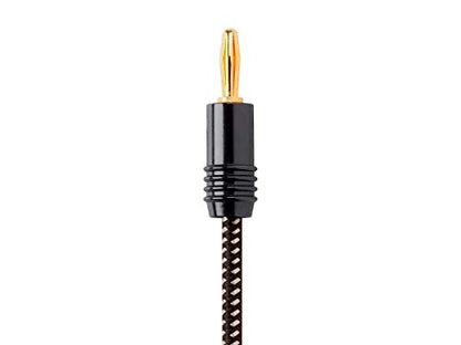 Monoprice 134312 Premium Braided Speaker Wire 14AWG - With Gold Plated Banana Plug Connectors - Affinity Series, 1 Pack, 25 Feet Black - size: 25 Feet, style: 1 Pack