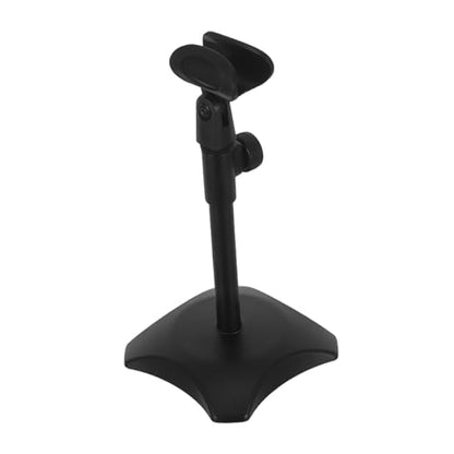Adjustable Desktop Mic Stand round Base for Handheld and Heavyweight Microphones, Portable and Heavy-duty Abs and Iron Construction, for Lectures and Video Conferences