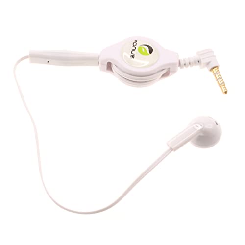 Headphone Retractable Mono Earphone Compatible with Amazon Fire HD 8 Plus (2017 Release),Kids (2022 Release),Edition (2020 Release) - 3.5mm w Mic Headset Handsfree Earbud Earpiece W2L