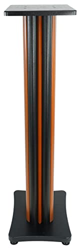 Rockville SS36C Classic Wood Grain 36" Solid Home Speaker Stands Pair | 100 Lbs Capacity, Solid MDF Wood, Not Hollow, Isolation Pads, Brass and Rubber Spikes, 2 Top Platform Sizes, Cable Management - color: Classic Wood-Grain