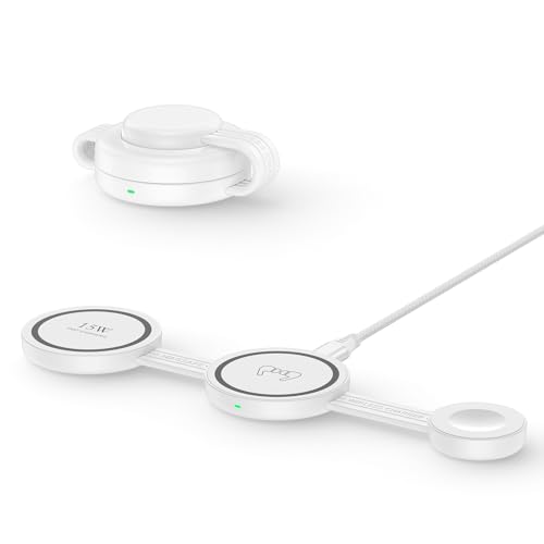 Galaxy S26 3 in 1 Wireless Charger Station, Foldable Fast Charging Pad for Samsung S25 Ultra S24 - color: Wireless Charger White