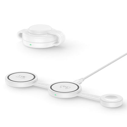 Galaxy S26 3 in 1 Wireless Charger Station, Foldable Fast Charging Pad for Samsung S25 Ultra S24 - color: Wireless Charger White
