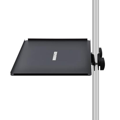 Microphone Stand Tray, 15.6" x 10.8", Black | Steel Shelf, 12 lbs - size: 15.6" X 10.8"