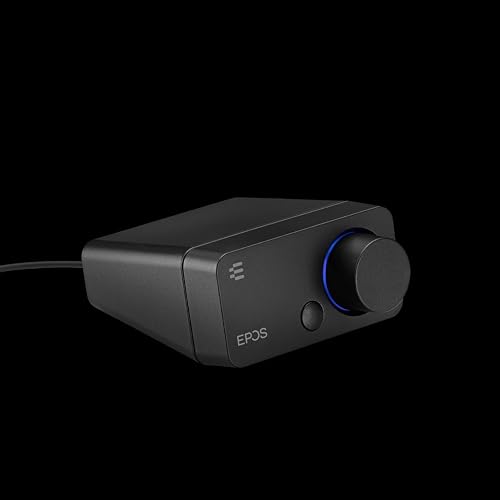 EPOS GSX 300 - External Computer Sound Card - High-Resolution Stereo & 7.1 Surround Sound - LED Volume Dial; Customizable Smart Button - Windows 10 Synchronized - color: Black