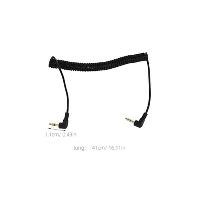 Coiled Right Angle Male to Male Stereo Aux Cable Retractable Spring Extension for Headphones Smartphones Tablets Compatible Audio Wire