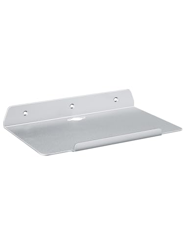 10.2''W x 6.3''D Small Floating Metal Wall Shelf,Deep Floating Shelves for Speakers,Cameras,Routers,Heavy Duty Metal Floating Wall Shelf with Lip for Bedroom,Bathroom,Living Room,Silver - color: 10''silver