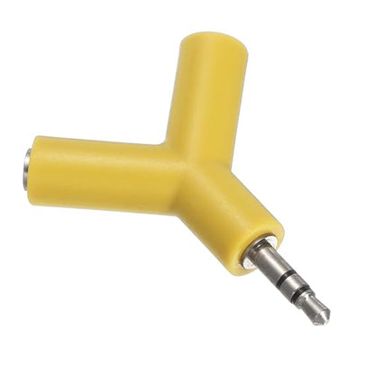 MECCANIXITY Headphone Splitter Adapter, 3.5mm Male to 2 Port Female Y Jack Aux Stereo Splitter for Phone Headset PS4 Switch Tablets, Yellow - color: Yellow