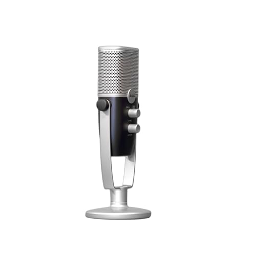 AKG Pro Audio Ara Professional USB-C Condenser Microphone, Dual Pattern Audio Capture Modes for Podcasting, Video Blogging, Gaming and Streaming, Blue & Silver | Dual-pattern USB condenser microphone with 24-bit/96kHz audio for podcasting, gaming and musi