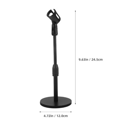 Adjustable Mic Stand Desk Mount with 120mm Metal round Base, Universal Compatibility for Dynamic and Condenser Microphones, Height Adjustable Desktop Microphone Holder for Singing